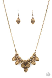 Paparazzi "Rustic Smolder" Brass Necklace & Earring Set Paparazzi Jewelry