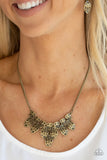 Paparazzi "Rustic Smolder" Brass Necklace & Earring Set Paparazzi Jewelry