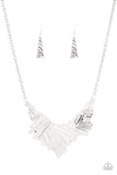 Paparazzi "Happily Ever Aftershock" Silver Necklace & Earring Set Paparazzi Jewelry