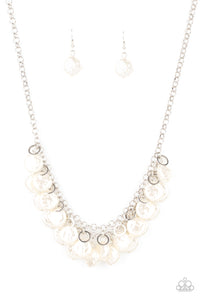 Paparazzi "BEACHfront And Center" White Necklace & Earring Set Paparazzi Jewelry