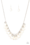 Paparazzi "BEACHfront And Center" White Necklace & Earring Set Paparazzi Jewelry