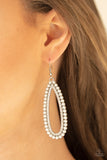 Paparazzi "Glamorously Glowing" White Earrings Paparazzi Jewelry