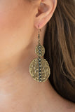 Paparazzi "Metro Metalhead" ırass Earrings Paparazzi Jewelry