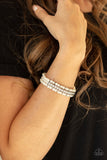 Paparazzi "Vintage Beam" White Bracelet Paparazzi Jewelry