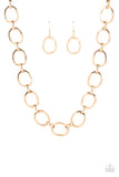 Paparazzi "HAUTE-ly Contested" Gold Necklace & Earring Set Paparazzi Jewelry