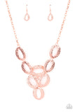 Paparazzi "OVAL The Limit" Copper Necklace & Earring Set Paparazzi Jewelry