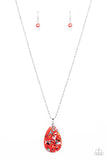 Paparazzi "Extra Elemental" Red Necklace & Earring Set Paparazzi Jewelry