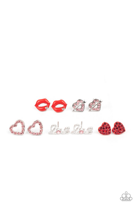 Girl's Starlet Shimmer 10 for 10 359XX Lips Love Heart Post Earrings Paparazzi Jewelry
