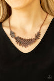 Paparazzi "Queen Of The QUILL" Copper Necklace & Earring Set Paparazzi Jewelry