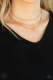 Paparazzi "Subtly Stunning" Gold Choker Necklace & Earring Set Paparazzi Jewelry