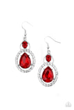 Paparazzi "Double The Drama" Red Earrings Paparazzi Jewelry