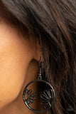 Paparazzi "Demurely Daisy" Black Earrings Paparazzi Jewelry