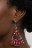 Paparazzi "Desert Fiesta" Red Earrings Paparazzi Jewelry
