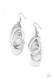 Paparazzi "Mind Oval Matter" Silver Earrings Paparazzi Jewelry