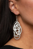 Paparazzi "Mind Oval Matter" Silver Earrings Paparazzi Jewelry