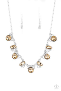 Paparazzi "BLING to Attention" Brown Necklace & Earring Set Paparazzi Jewelry