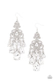 Paparazzi "Queen of All Things Sparkly" EXCLUSIVE White Earrings Paparazzi Jewelry