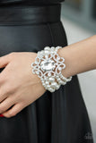Paparazzi "Rule The Room" EXCLUSIVE White Bracelet Paparazzi Jewelry