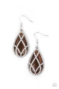 Paparazzi "Crawling With Couture" Brown Earrings Paparazzi Jewelry