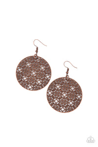 Paparazzi "Metallic Mosaic" Copper Earrings Paparazzi Jewelry