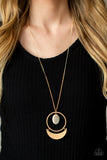 Paparazzi "Moonlight Sailing" Gold Necklace & Earring Set Paparazzi Jewelry