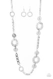 Paparazzi "Mechanically Metro" Silver Necklace & Earring Set Paparazzi Jewelry