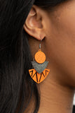 Paparazzi "Jurassic Juxtaposition" Orange Earrings Paparazzi Jewelry