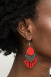 Paparazzi "Jurassic Juxtaposition" Red Earrings Paparazzi Jewelry