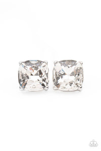 Paparazzi "Royalty High" White Post Earrings Paparazzi Jewelry