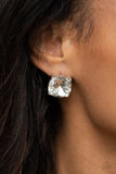 Paparazzi "Royalty High" White Post Earrings Paparazzi Jewelry