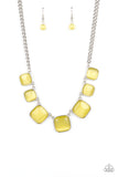 Paparazzi "Aura Allure" Yellow Necklace & Earring Set Paparazzi Jewelry
