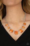 Paparazzi "Aura Allure" Orange Necklace & Earring Set Paparazzi Jewelry