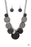 Paparazzi "Industrial Grade Glamour" Black Necklace & Earring Set Paparazzi Jewelry