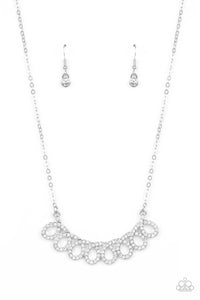 Paparazzi "Timeless Trimmings" White Necklace & Earring Set Paparazzi Jewelry