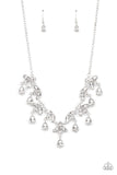 Paparazzi "VINTAGE Royale" White Necklace & Earring Set Paparazzi Jewelry