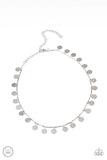 Paparazzi "Musically Minimalist" Silver Choker Necklace & Earring Set Paparazzi Jewelry