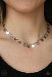 Paparazzi "Musically Minimalist" Silver Choker Necklace & Earring Set Paparazzi Jewelry