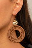 Paparazzi "Totally Basket Case" Brown Black Earrings Paparazzi Jewelry