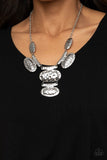 Paparazzi "Gallery Relic" Silver Necklace & Earring Set Paparazzi Jewelry