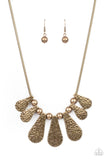 Paparazzi "Gallery Goddess" Brass Necklace & Earring Set Paparazzi Jewelry