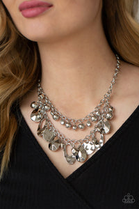 Paparazzi "Extra Exhilarating" Silver Necklace & Earring Set Paparazzi Jewelry