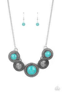 Paparazzi "Canyon Cottage" Blue Necklace & Earring Set Paparazzi Jewelry