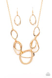 Paparazzi "Prehistoric Heirloom" Gold Necklace & Earring Set Paparazzi Jewelry