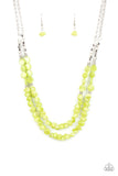 Paparazzi "STAYCATION Status" Green Necklace & Earring Set Paparazzi Jewelry