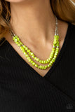 Paparazzi "STAYCATION Status" Green Necklace & Earring Set Paparazzi Jewelry