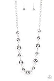 Paparazzi "Commanding Composure" Silver Necklace & Earring Set Paparazzi Jewelry