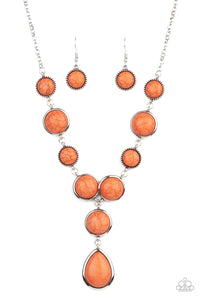 Paparazzi "Terrestrial Trailblazer" Orange Necklace & Earring Set Paparazzi Jewelry