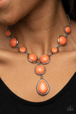 Paparazzi "Terrestrial Trailblazer" Orange Necklace & Earring Set Paparazzi Jewelry