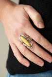 Paparazzi "Cottage Craft" Yellow Ring Paparazzi Jewelry