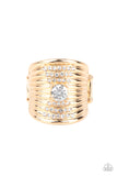 Paparazzi "Crystal Corsets" Gold Ring Paparazzi Jewelry